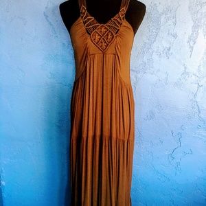 Fluent Life Tobacco Green Maxi Dress